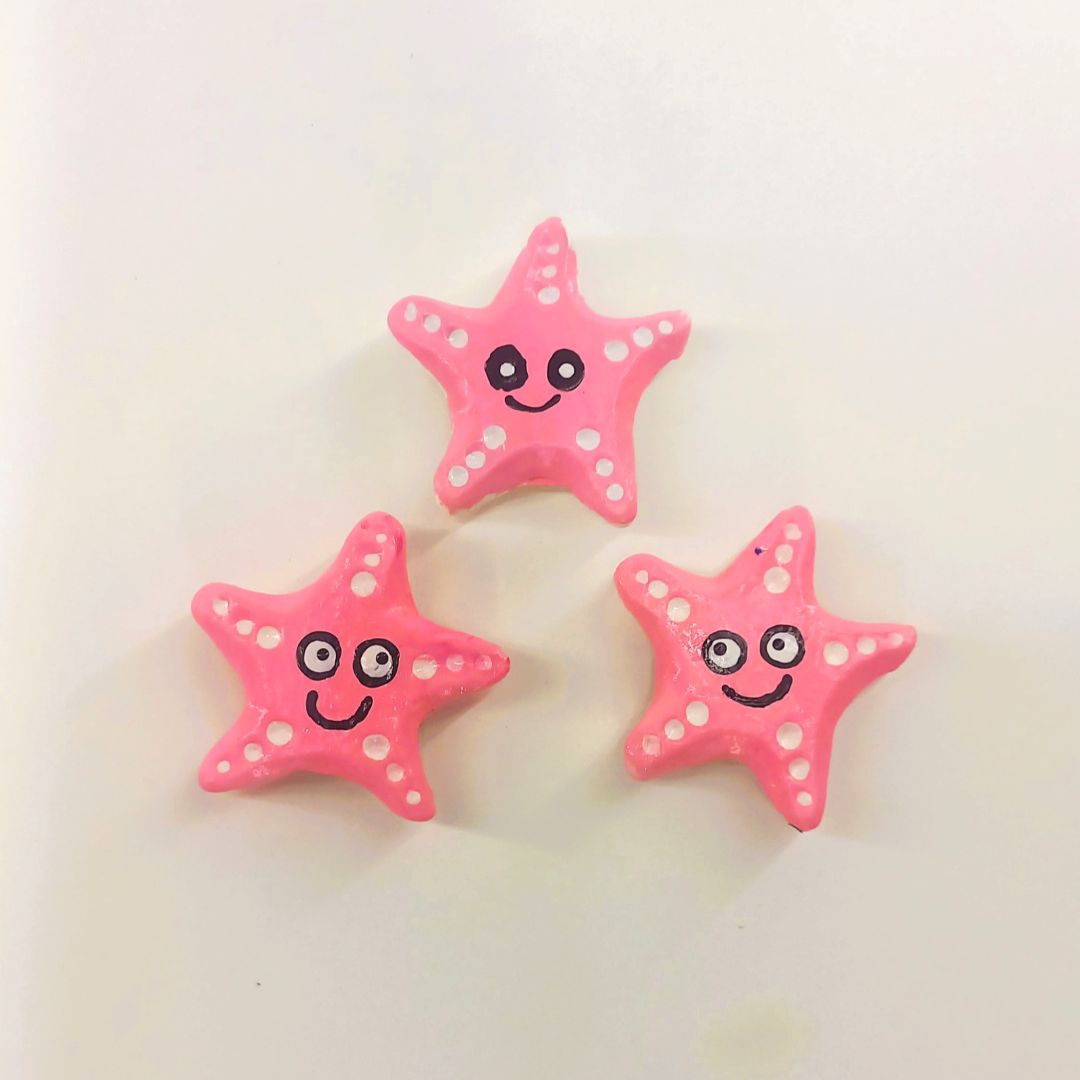 El Yapımı Sevimli Deniz Yıldızı Buzdolabı Magnetleri (3'lü Set)